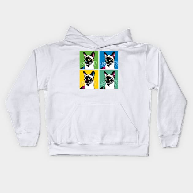 Javanese Cat Pop Art - Cat Lovers Kids Hoodie by PawPopArt